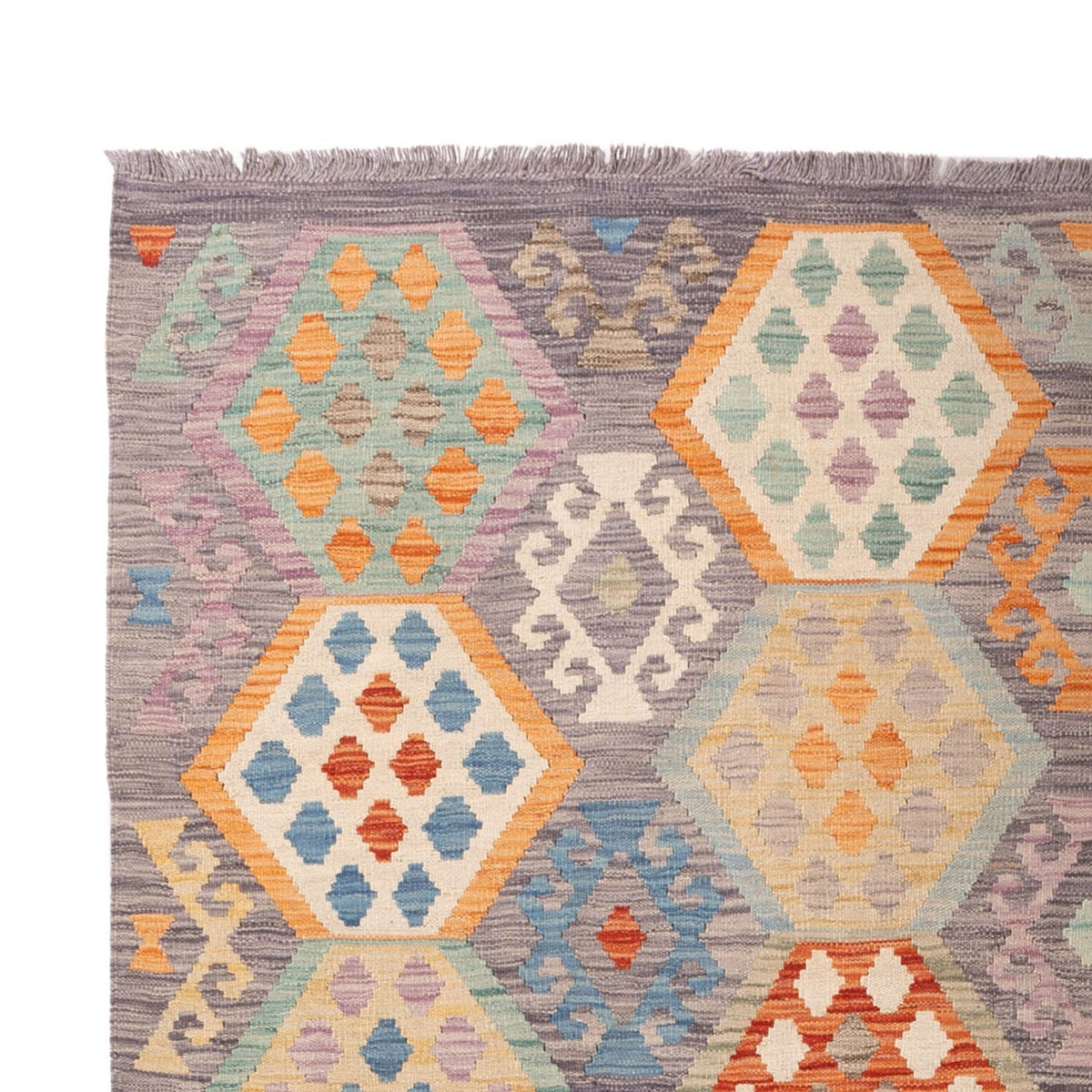 Tapis Kelim - Splash - 297 x 204 cm - multicolore