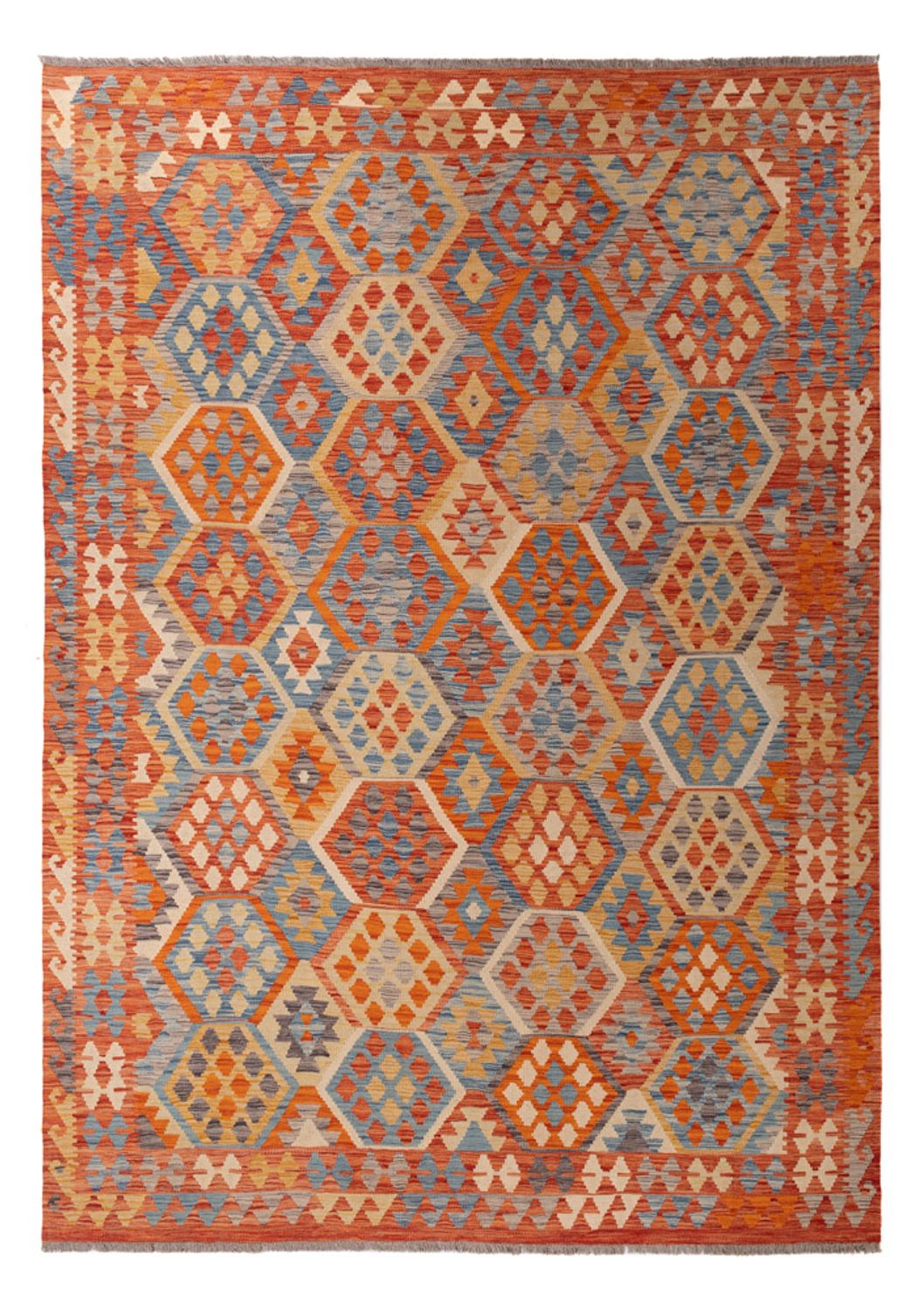 Tapis Kelim - Splash - 292 x 203 cm - multicolore
