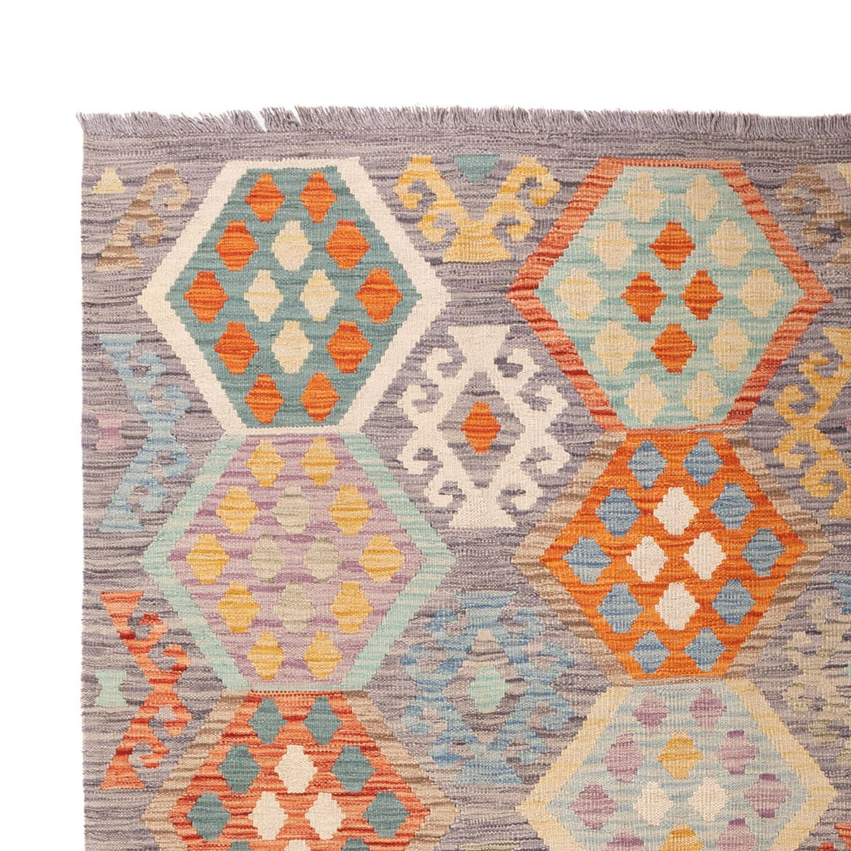 Tapis Kelim - Splash - 298 x 199 cm - multicolore