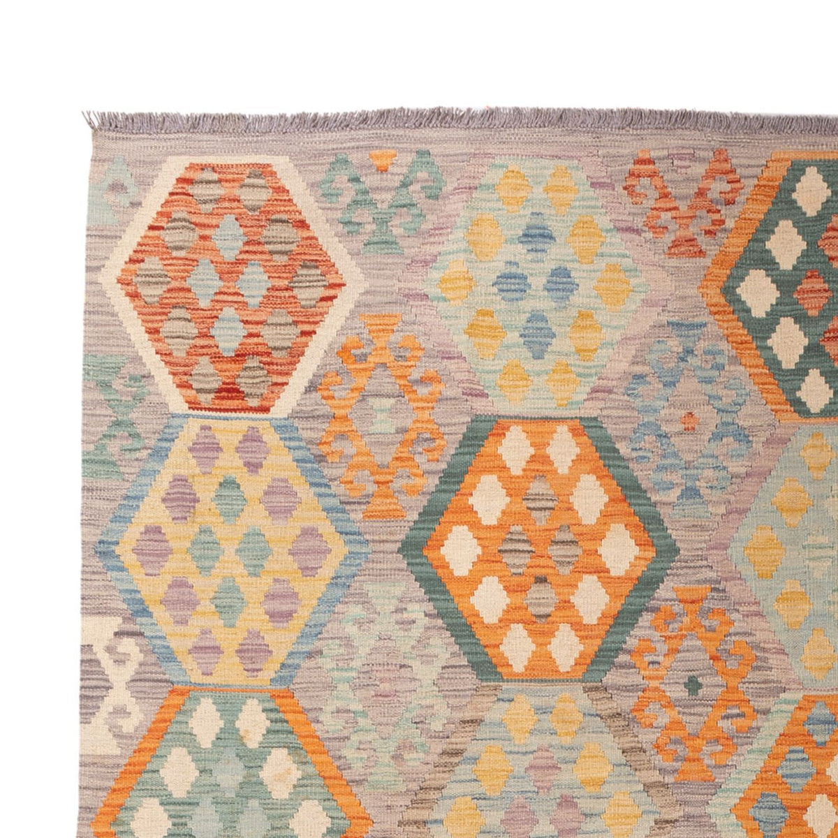 Tapis Kelim - Splash - 298 x 207 cm - multicolore