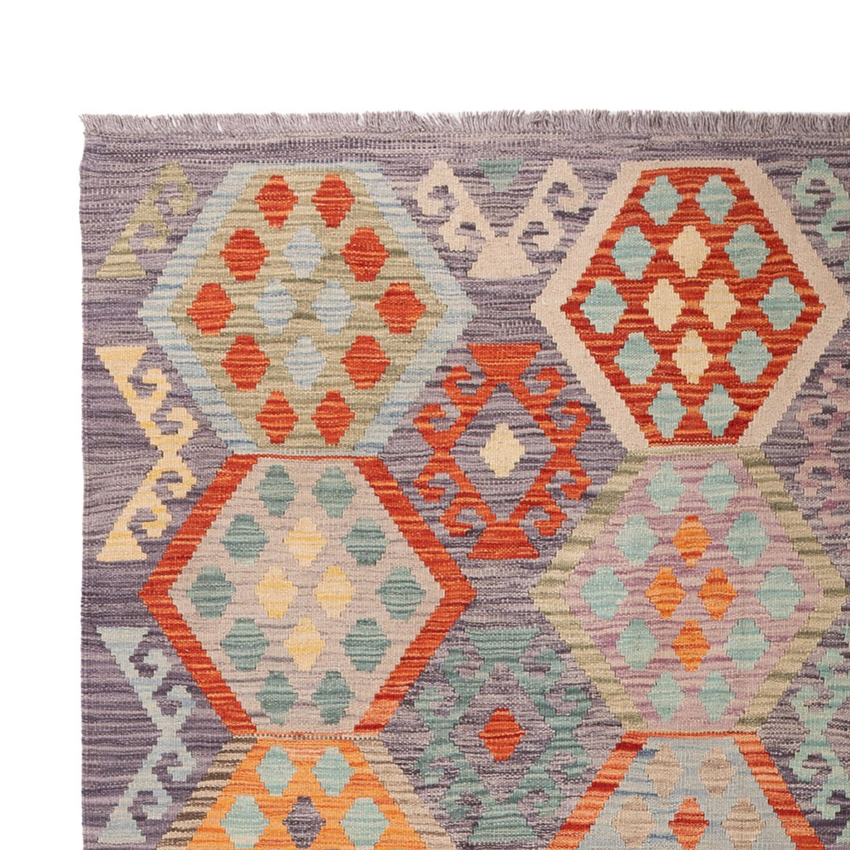 Tapis Kelim - Splash - 300 x 202 cm - multicolore