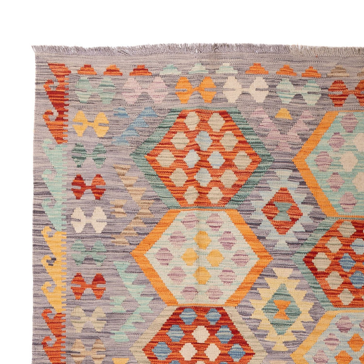 Tapis Kelim - Splash - 296 x 200 cm - multicolore