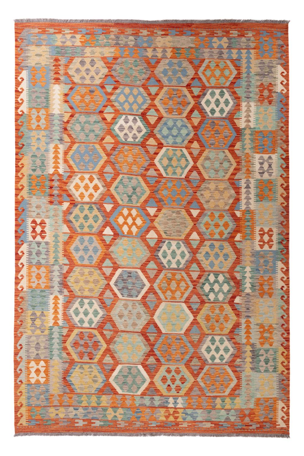 Tapis Kelim - Splash - 295 x 200 cm - multicolore