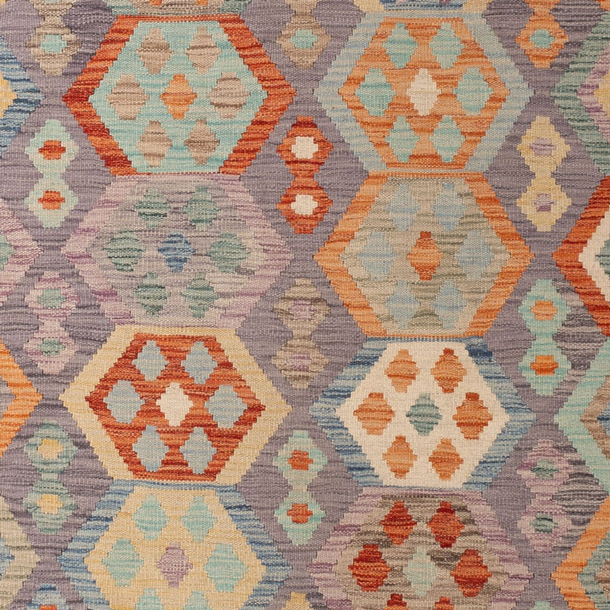 Tapis Kelim - Splash - 296 x 205 cm - multicolore