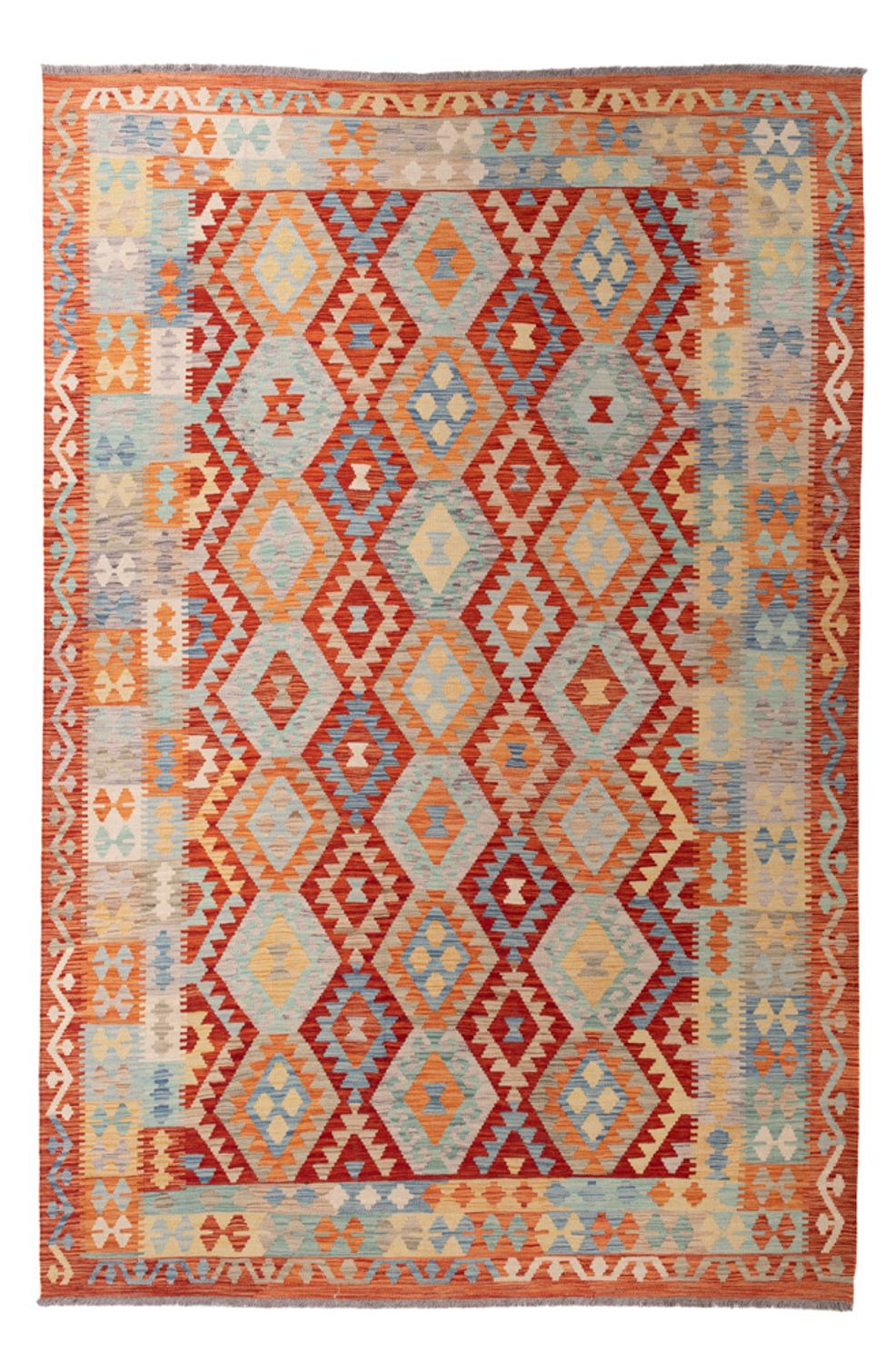 Tapis Kelim - Splash - 298 x 203 cm - multicolore
