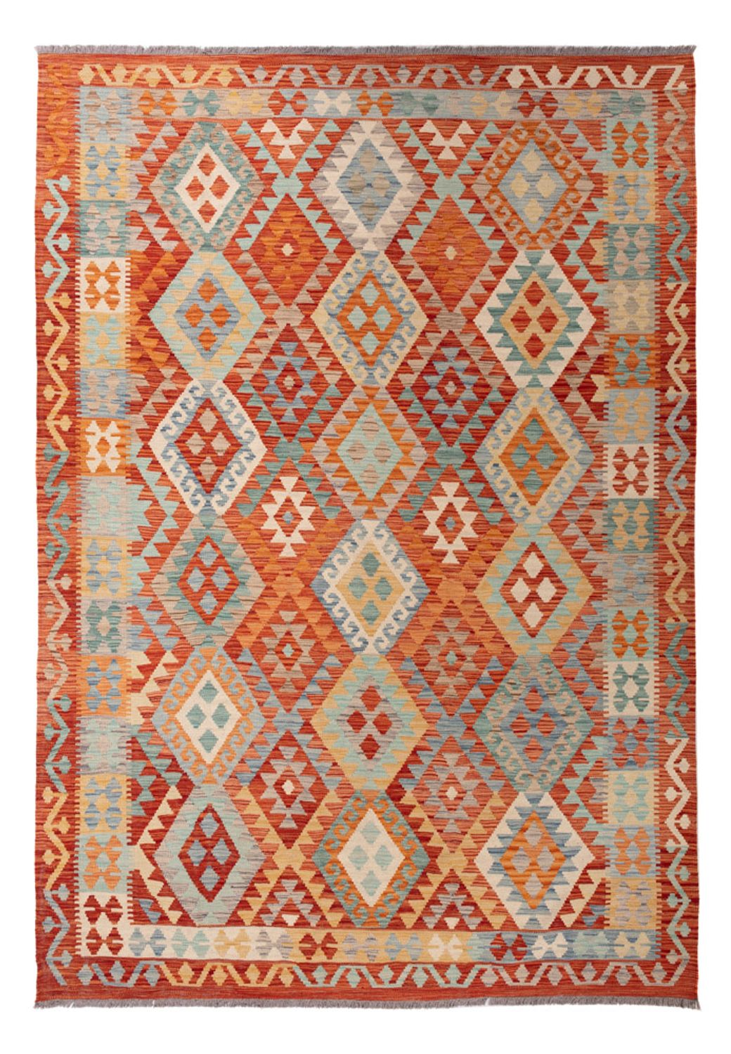 Tapis Kelim - Splash - 291 x 201 cm - multicolore