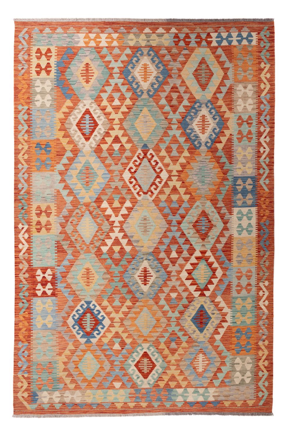 Tapis Kelim - Splash - 292 x 198 cm - multicolore