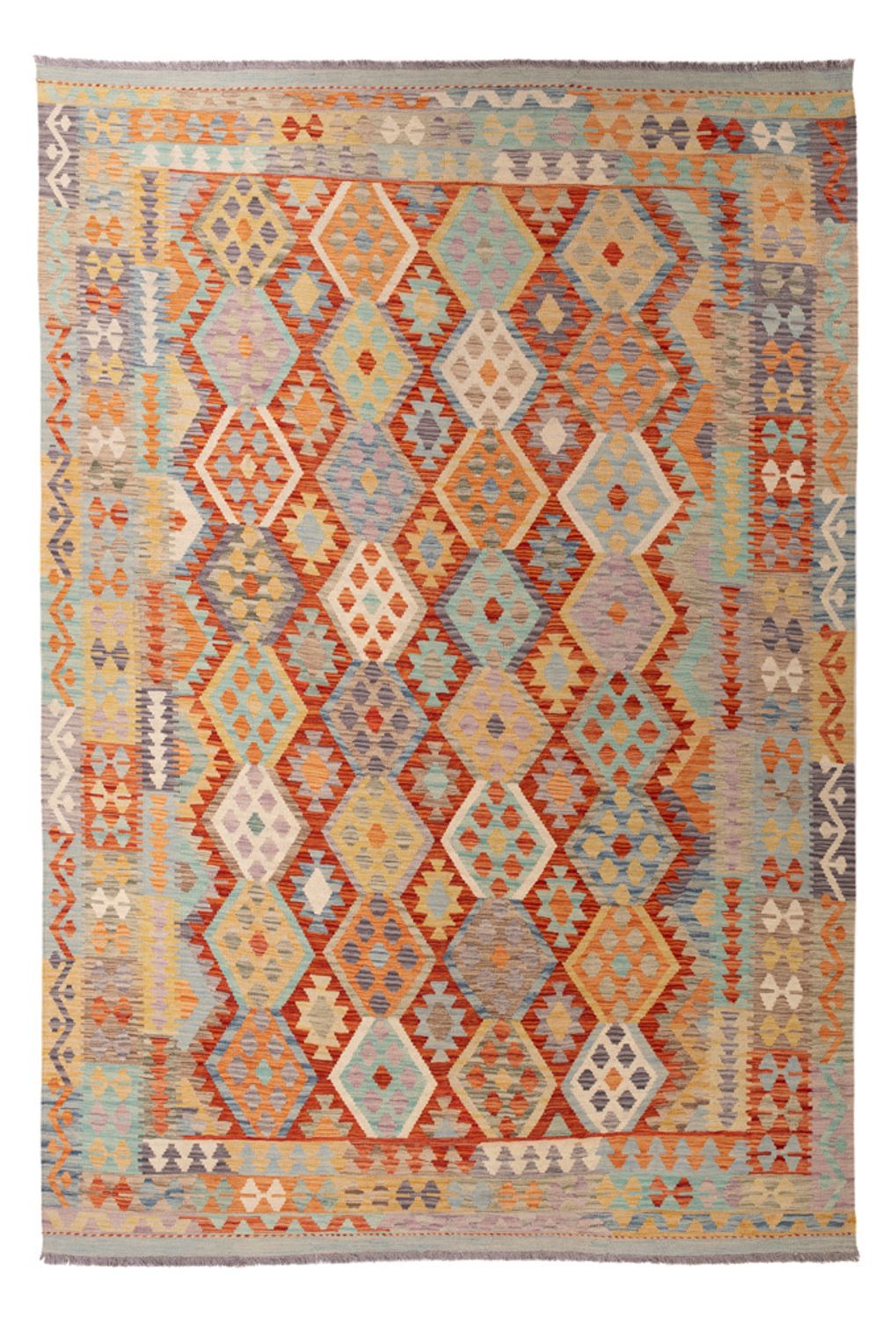 Tapis Kelim - Splash - 299 x 209 cm - multicolore