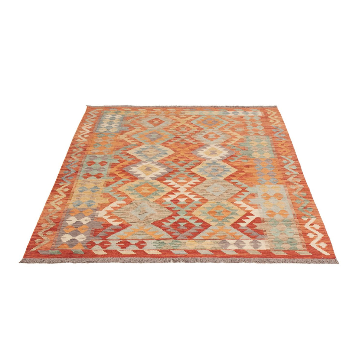 Tapis Kelim - Splash - 171 x 129 cm - multicolore