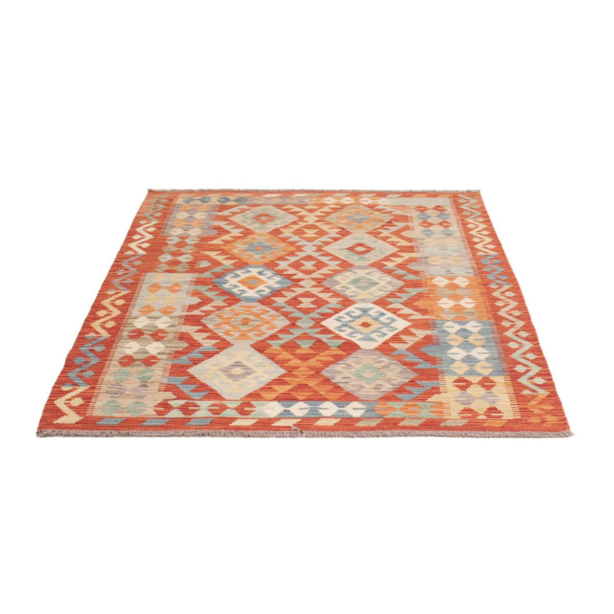 Tapis Kelim - Splash - 174 x 126 cm - multicolore