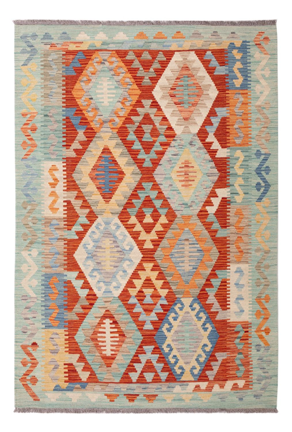 Tapis Kelim - Splash - 183 x 127 cm - multicolore