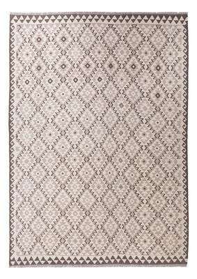 Tapis Kelim - Splash - 291 x 208 cm - gris clair