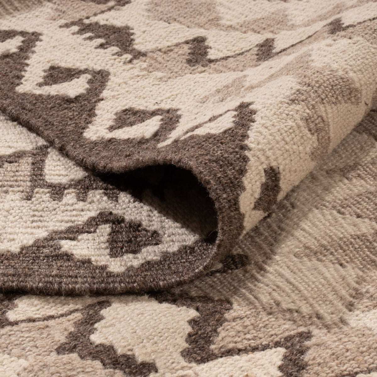 Tapis Kelim - Splash - 291 x 208 cm - gris clair