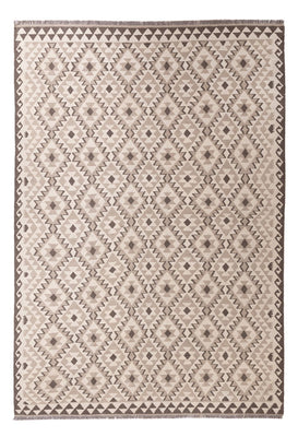 Tapis Kelim - Splash - 290 x 202 cm - gris clair
