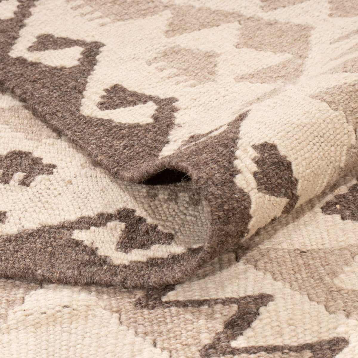 Tapis Kelim - Splash - 290 x 202 cm - gris clair