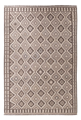 Tapis Kelim - Splash - 293 x 198 cm - gris clair