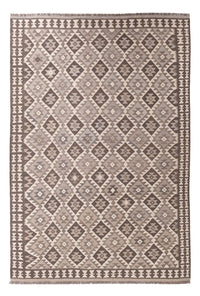 Tapis Kelim - Splash - 293 x 198 cm - gris clair