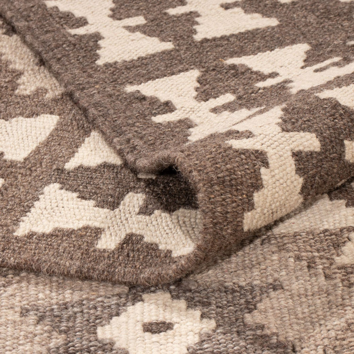 Tapis Kelim - Splash - 293 x 198 cm - gris clair