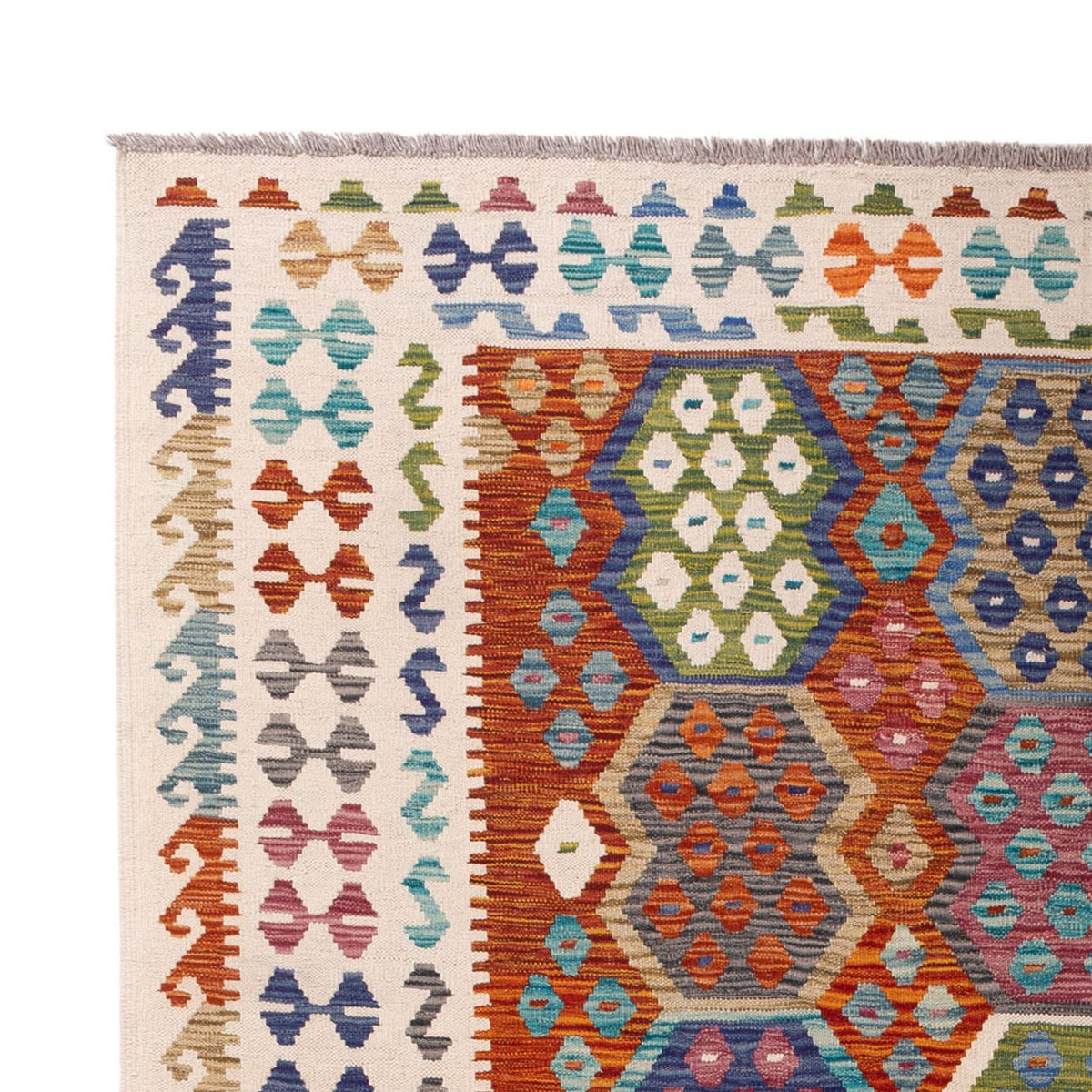 Tapis Kelim - Splash - 292 x 214 cm - multicolore