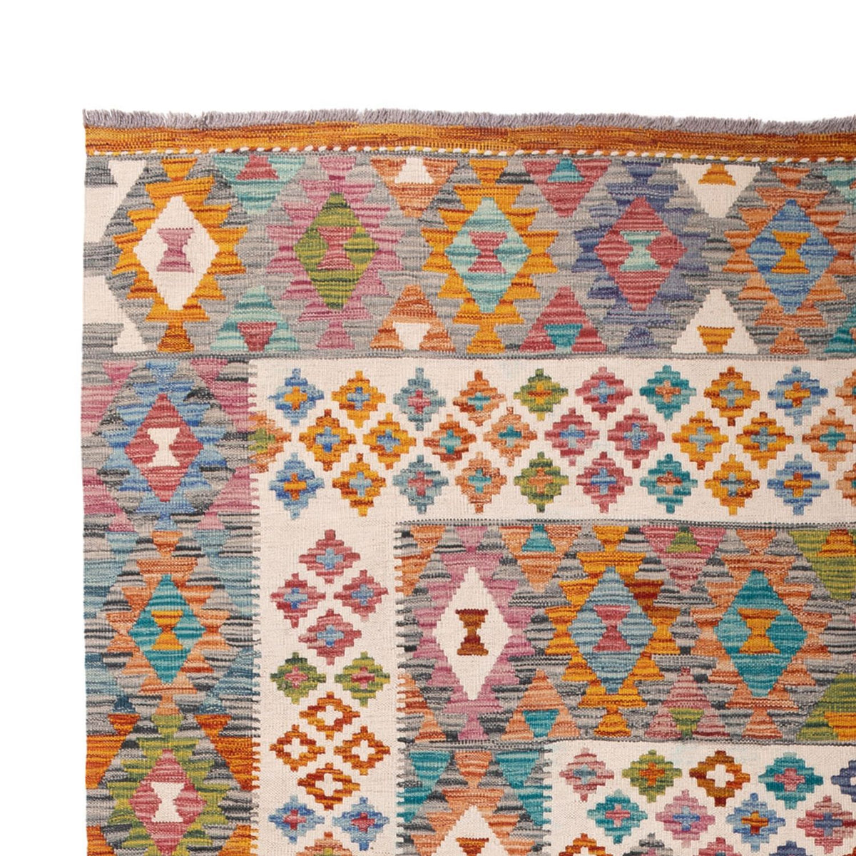 Tapis Kelim - Splash - 301 x 203 cm - multicolore