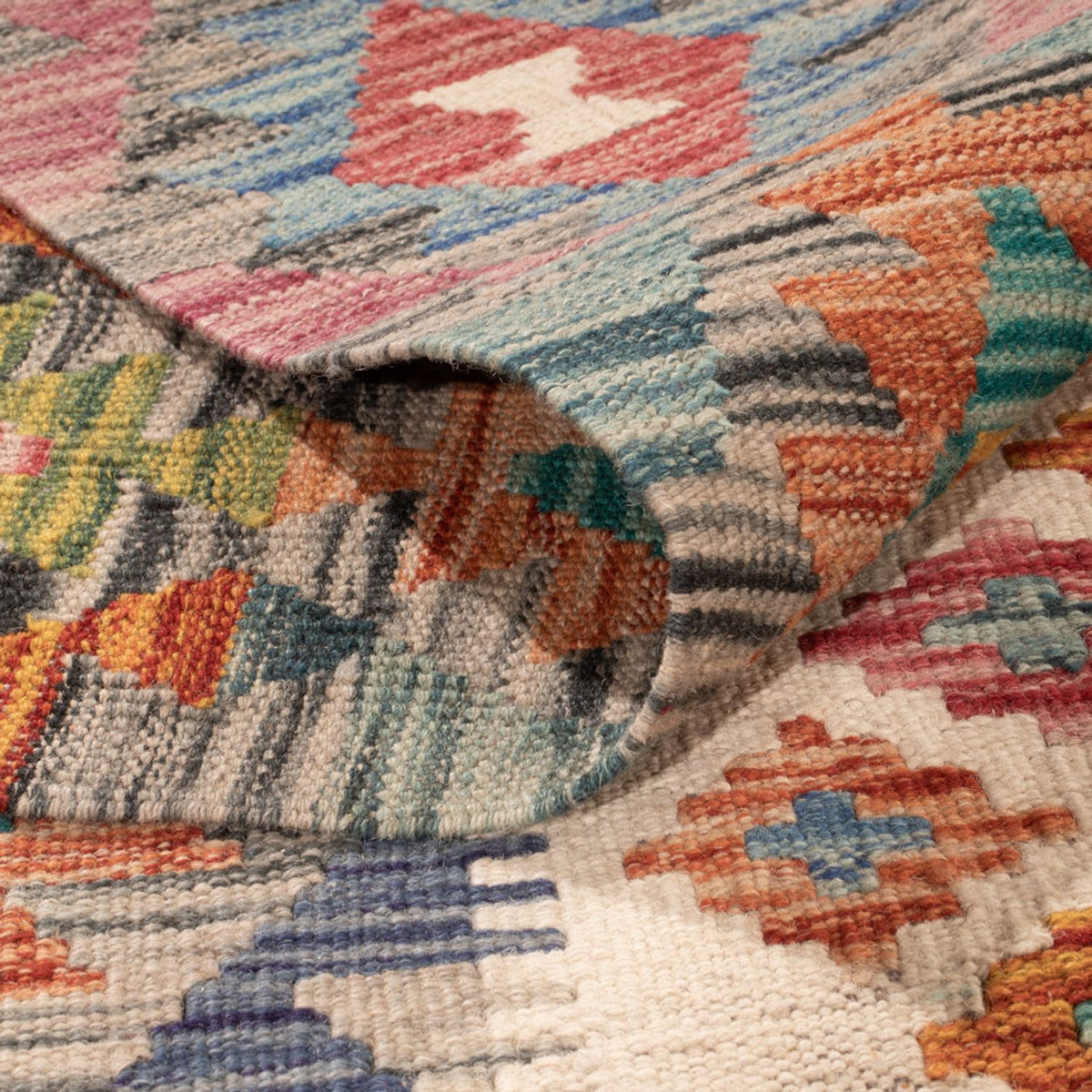 Tapis Kelim - Splash - 301 x 203 cm - multicolore