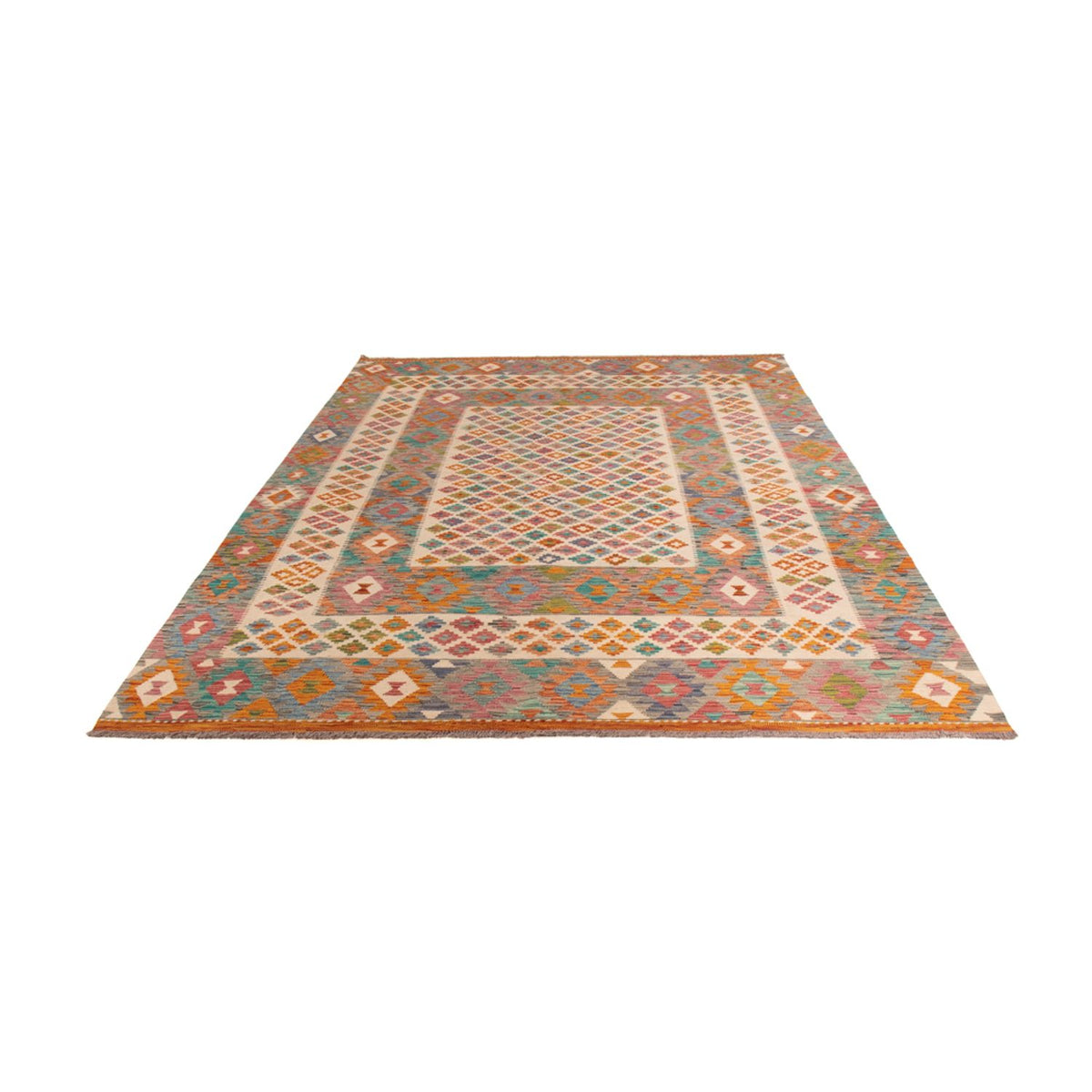 Tapis Kelim - Splash - 301 x 203 cm - multicolore