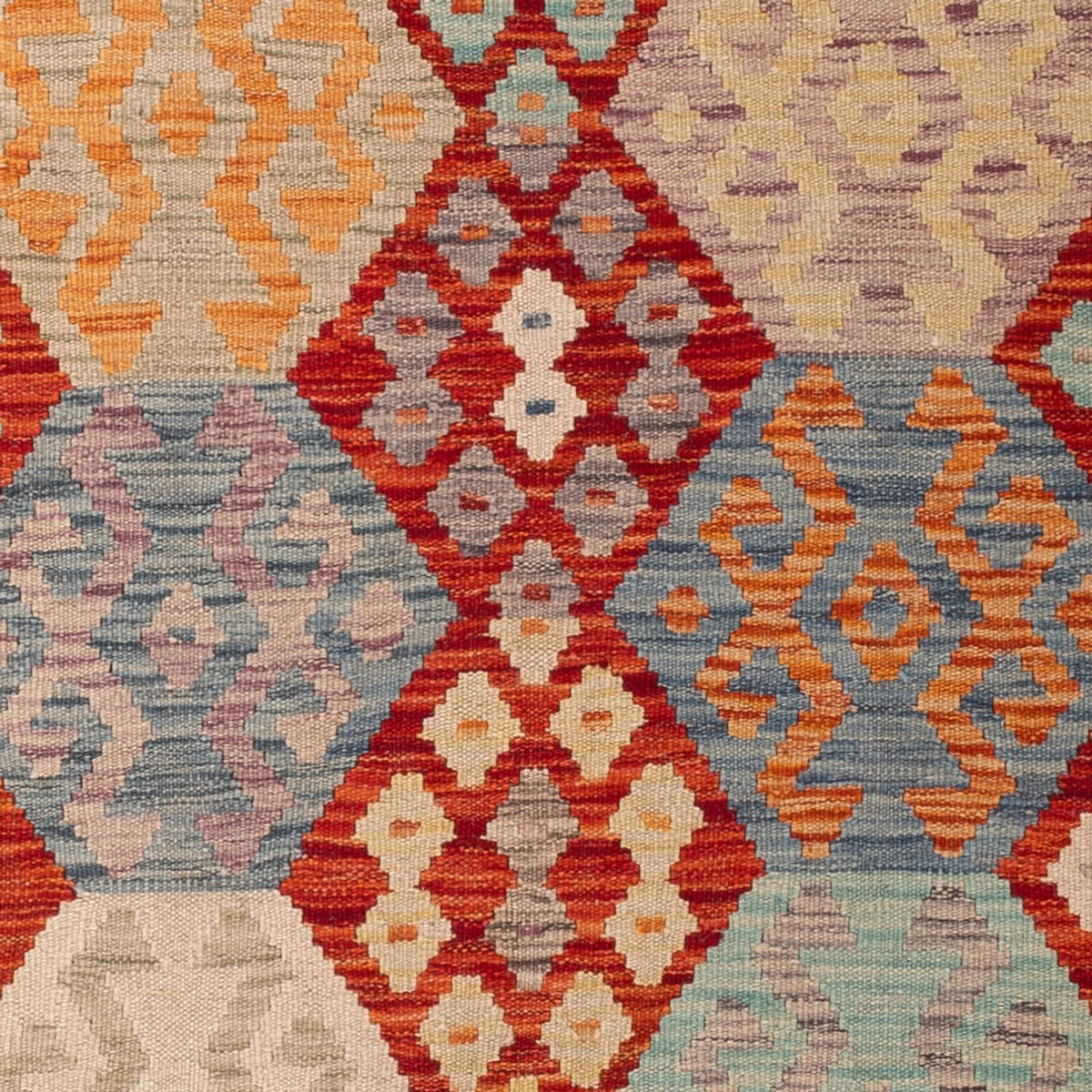 Tapis Kelim - Splash - 201 x 127 cm - multicolore