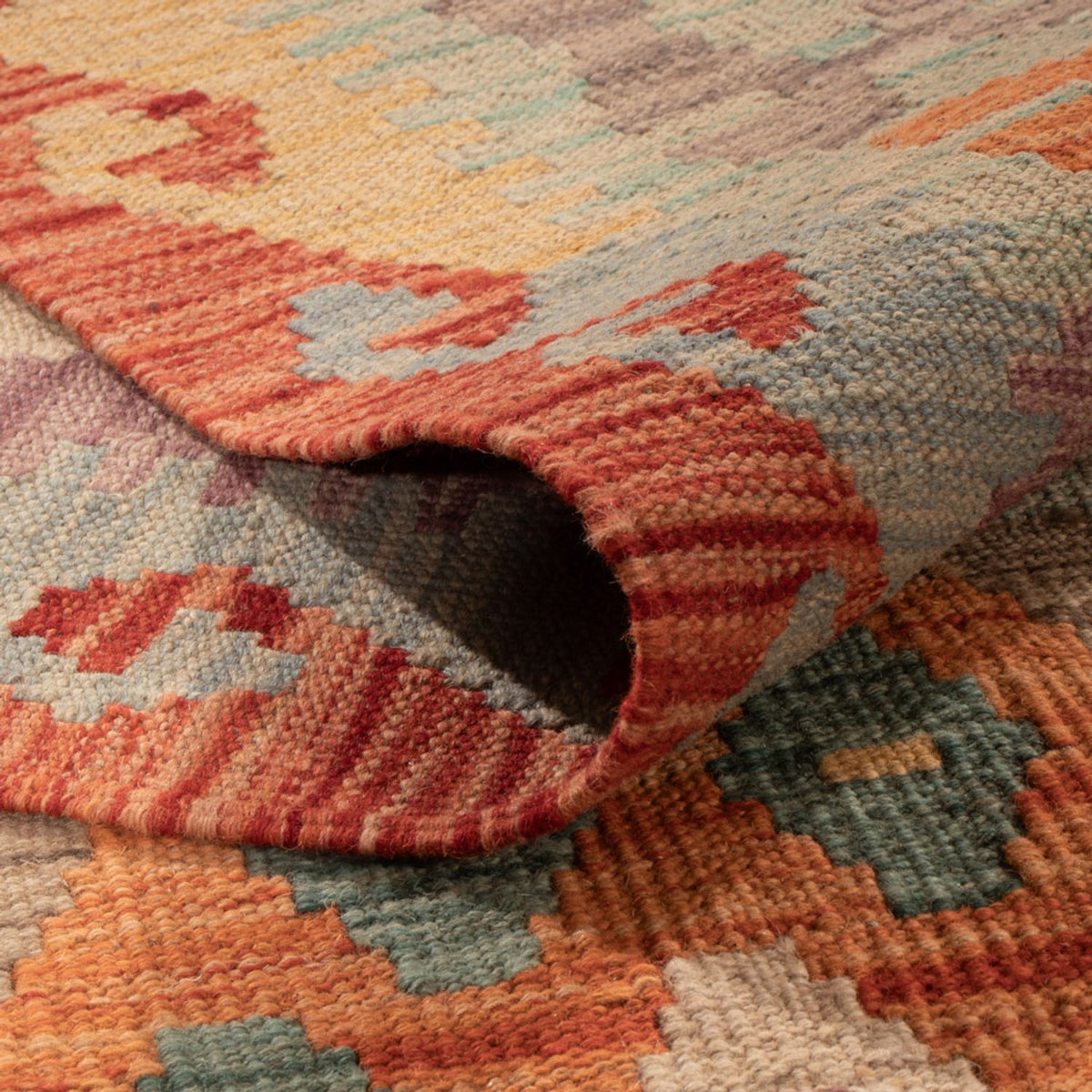 Tapis Kelim - Splash - 294 x 203 cm - multicolore