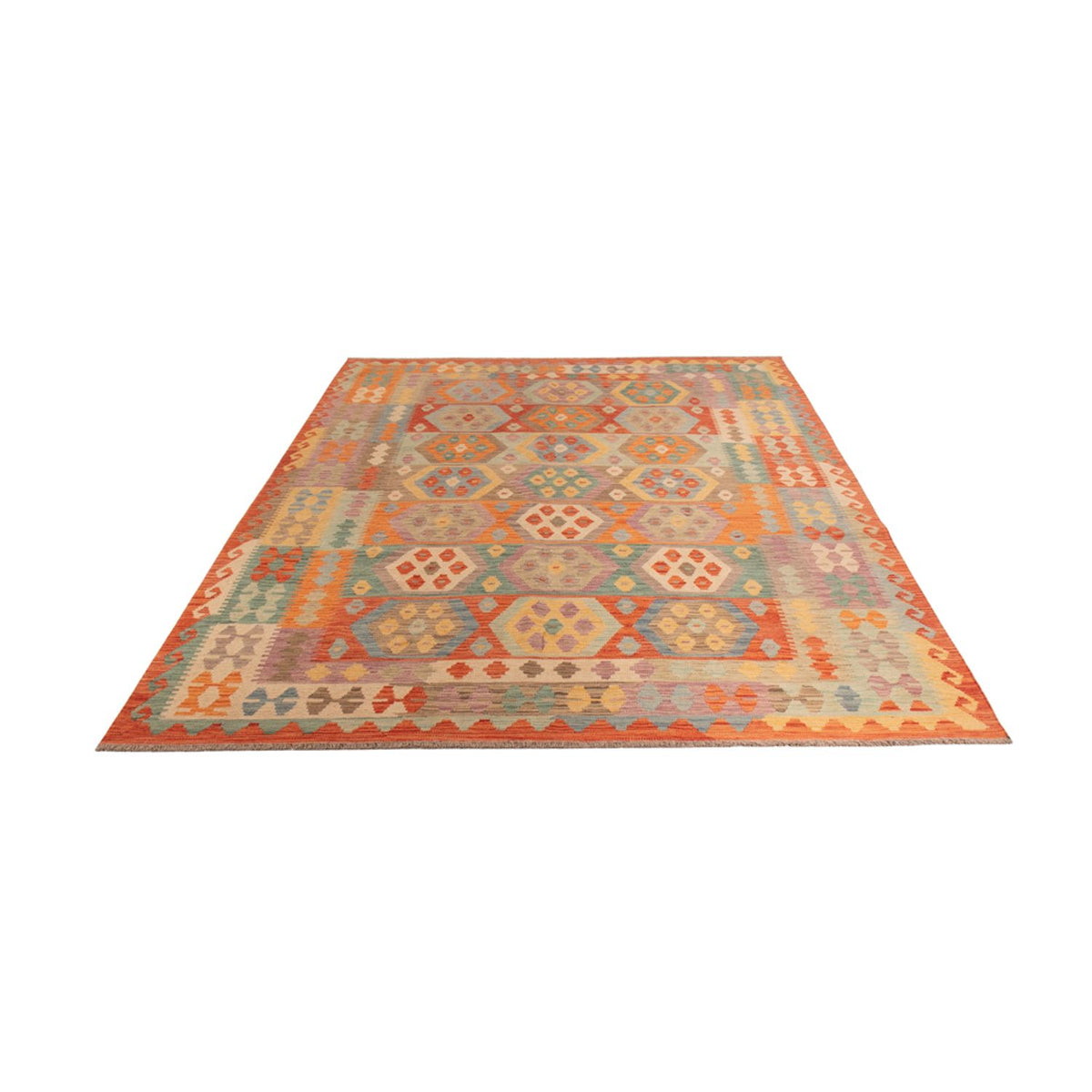 Tapis Kelim - Splash - 294 x 203 cm - multicolore