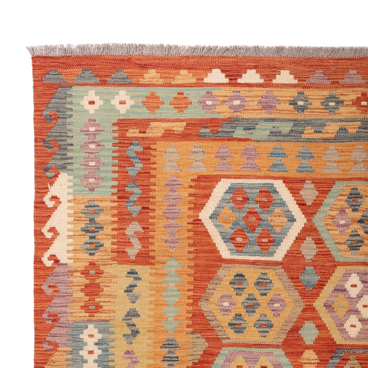 Tapis Kelim - Splash - 295 x 195 cm - multicolore