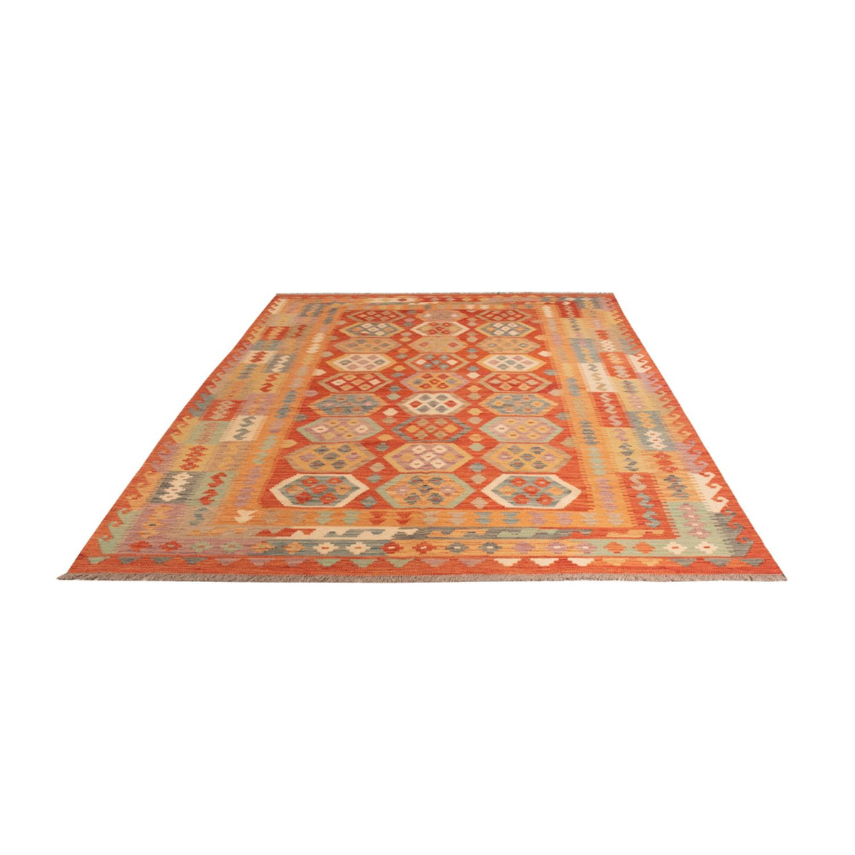 Tapis Kelim - Splash - 295 x 195 cm - multicolore