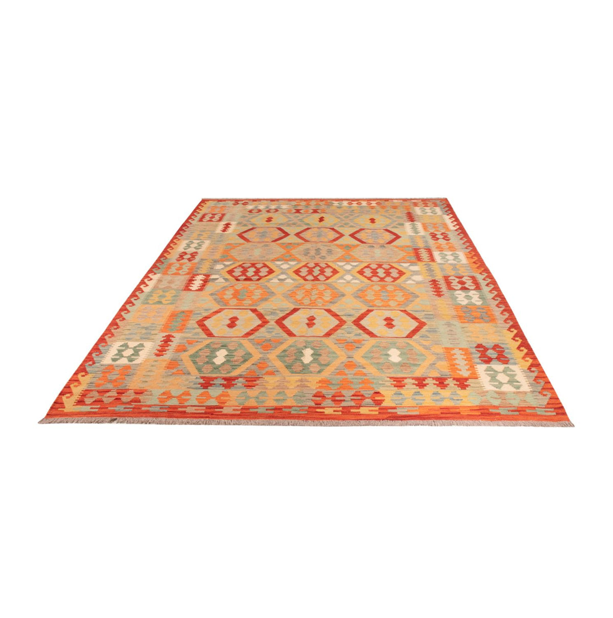 Tapis Kelim - Splash - 294 x 202 cm - multicolore