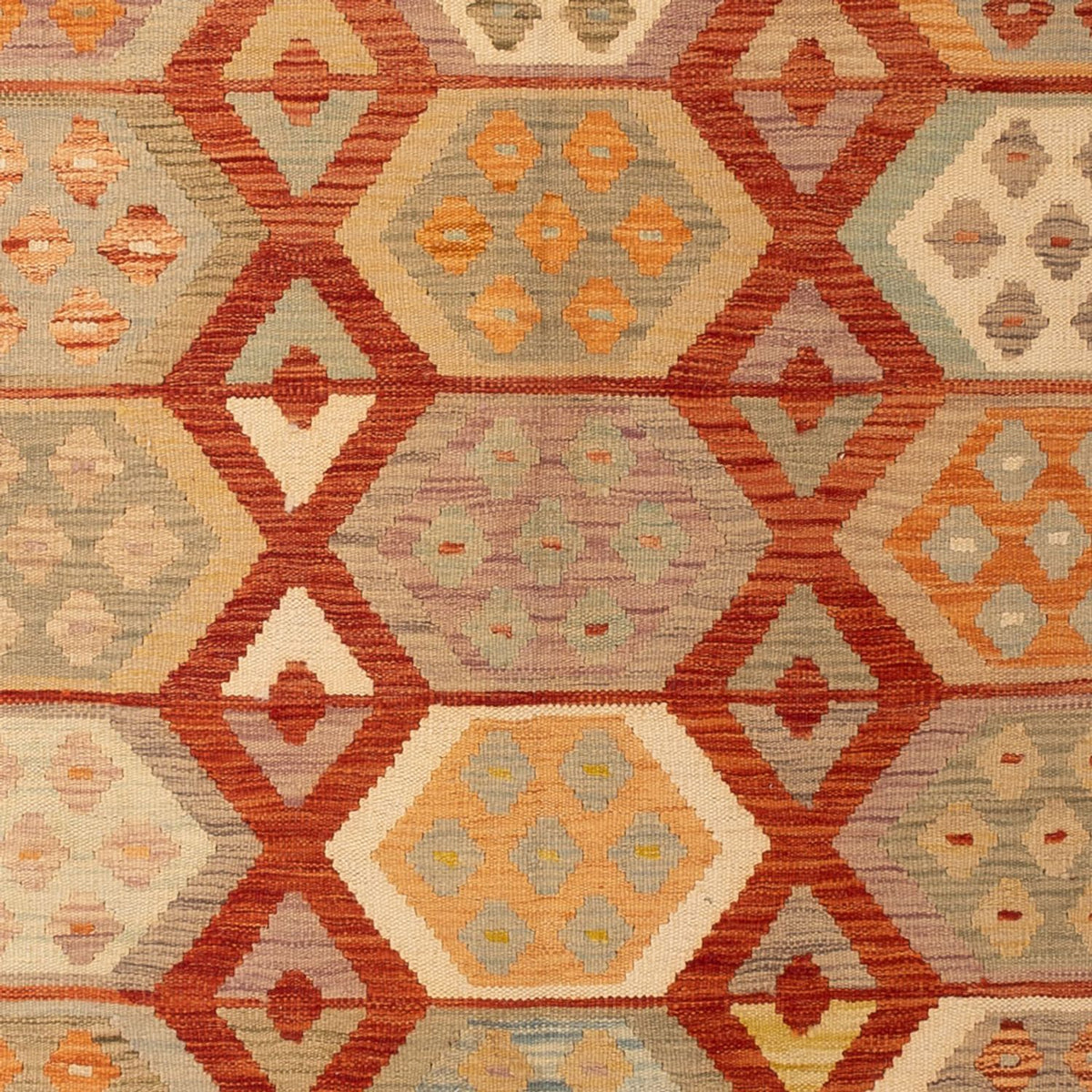 Tapis Kelim - Splash - 302 x 198 cm - multicolore