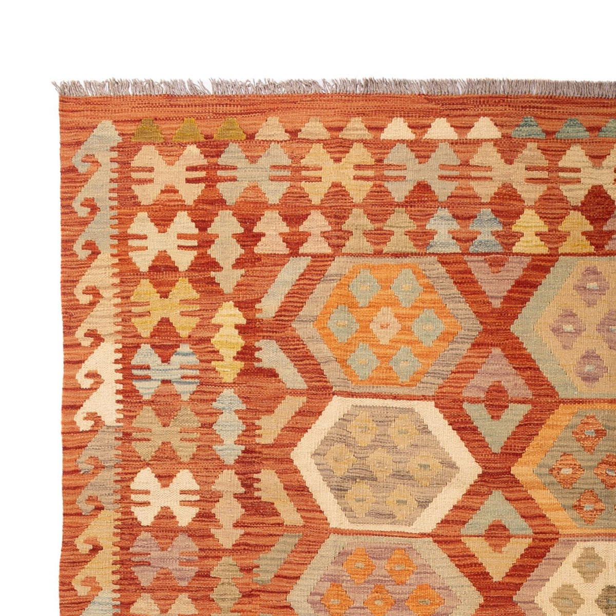 Tapis Kelim - Splash - 302 x 198 cm - multicolore