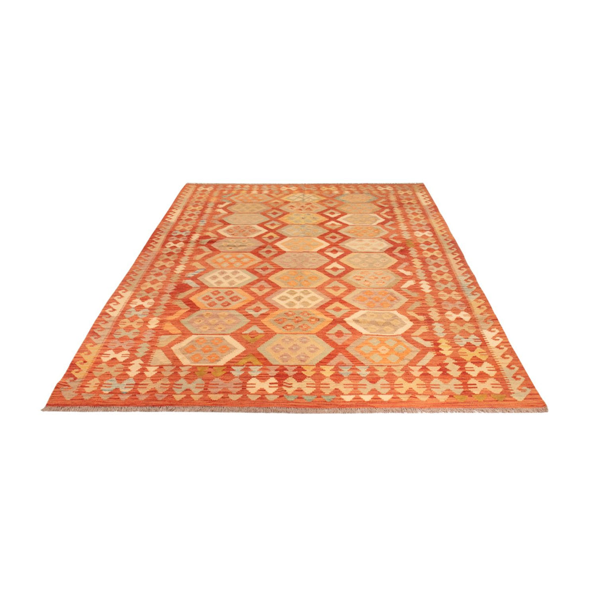Tapis Kelim - Splash - 302 x 198 cm - multicolore