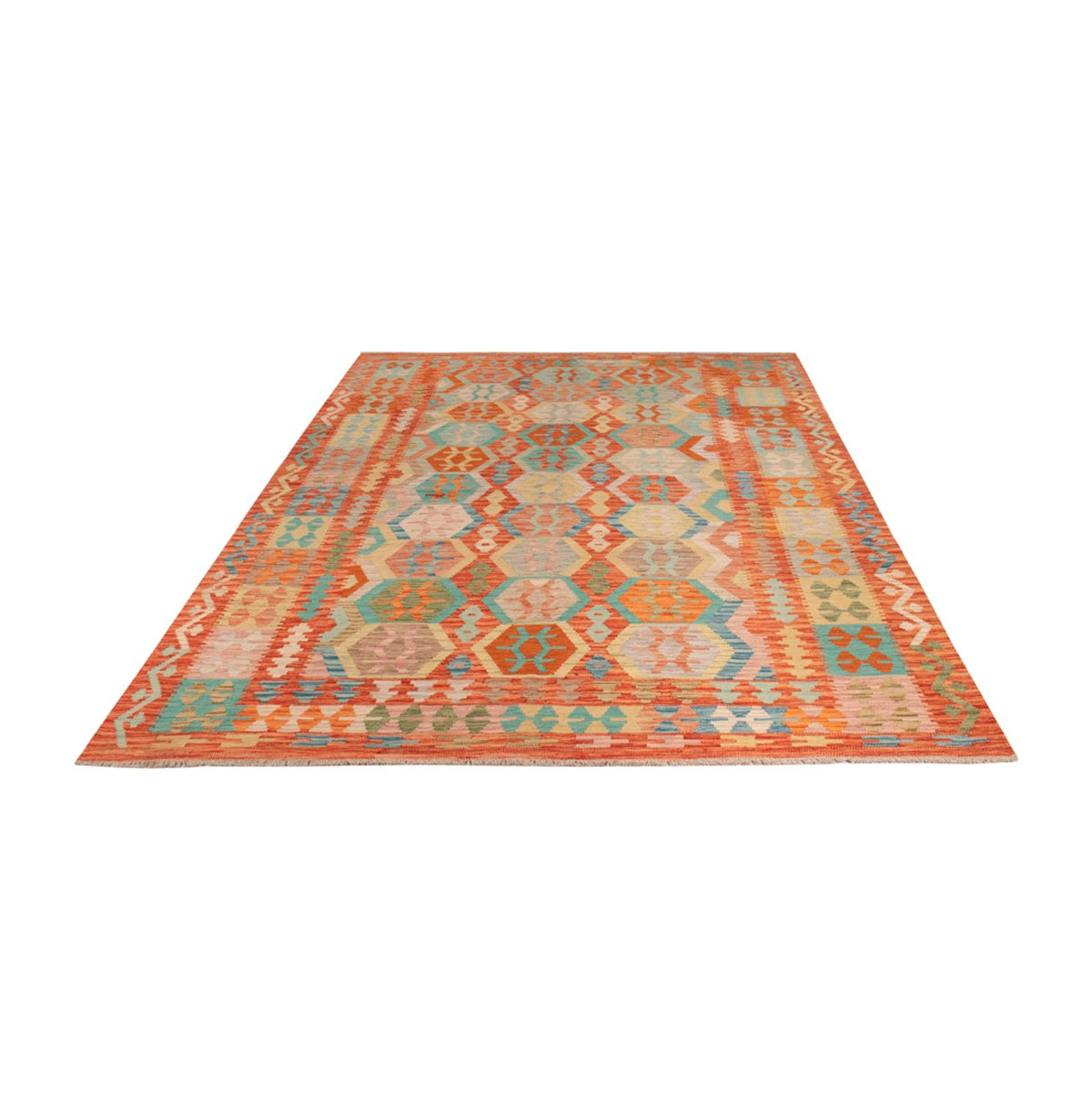 Tapis Kelim - Splash - 294 x 210 cm - multicolore