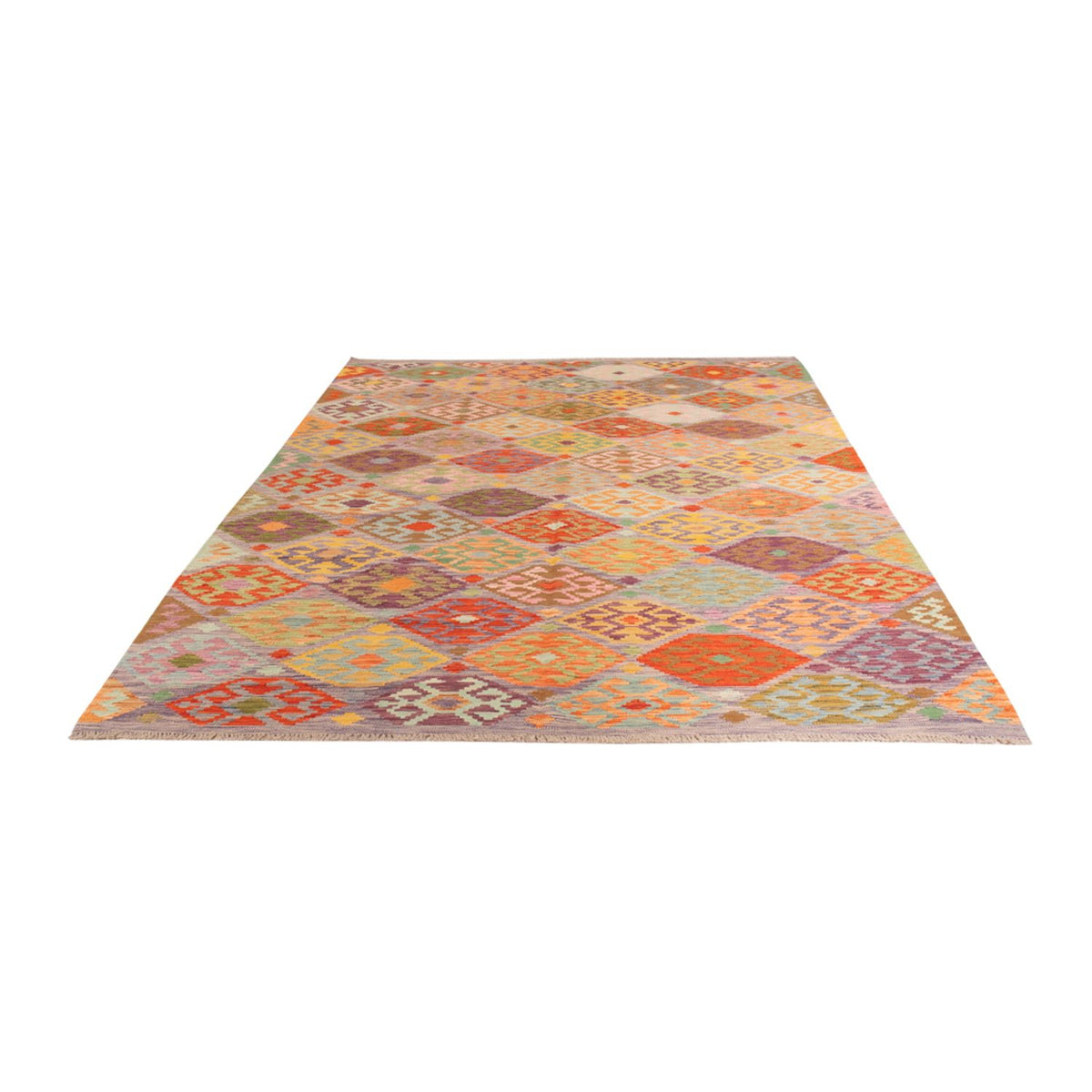 Tapis Kelim - Splash - 292 x 204 cm - multicolore