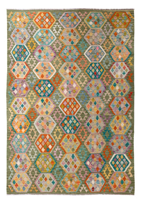 Tapis Kelim - Splash - 299 x 200 cm - multicolore