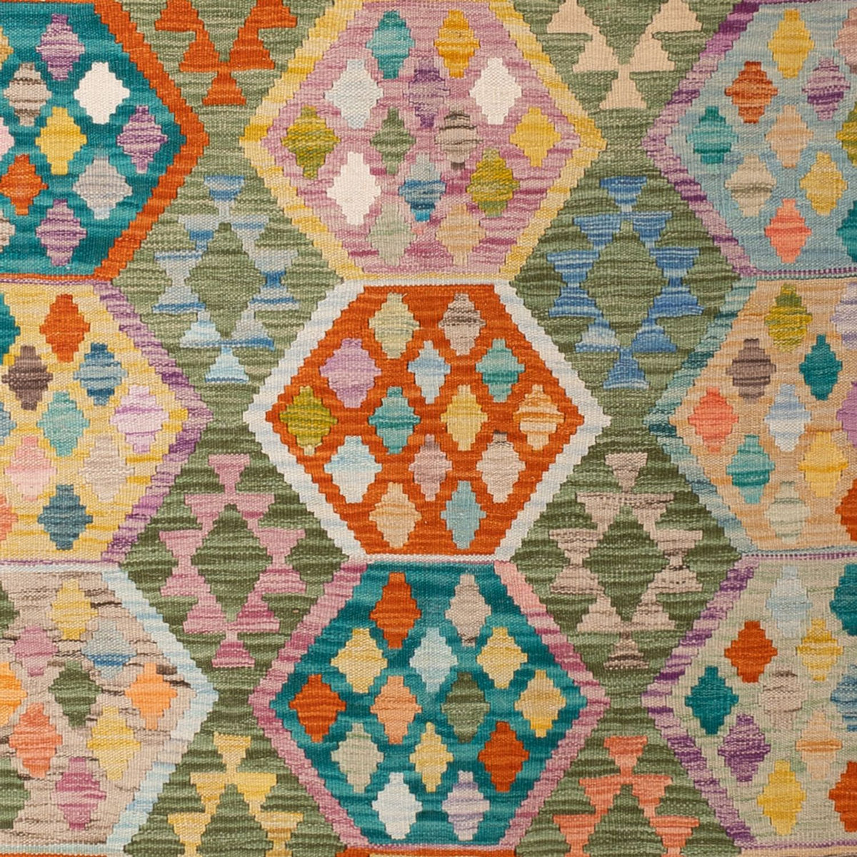 Tapis Kelim - Splash - 299 x 200 cm - multicolore