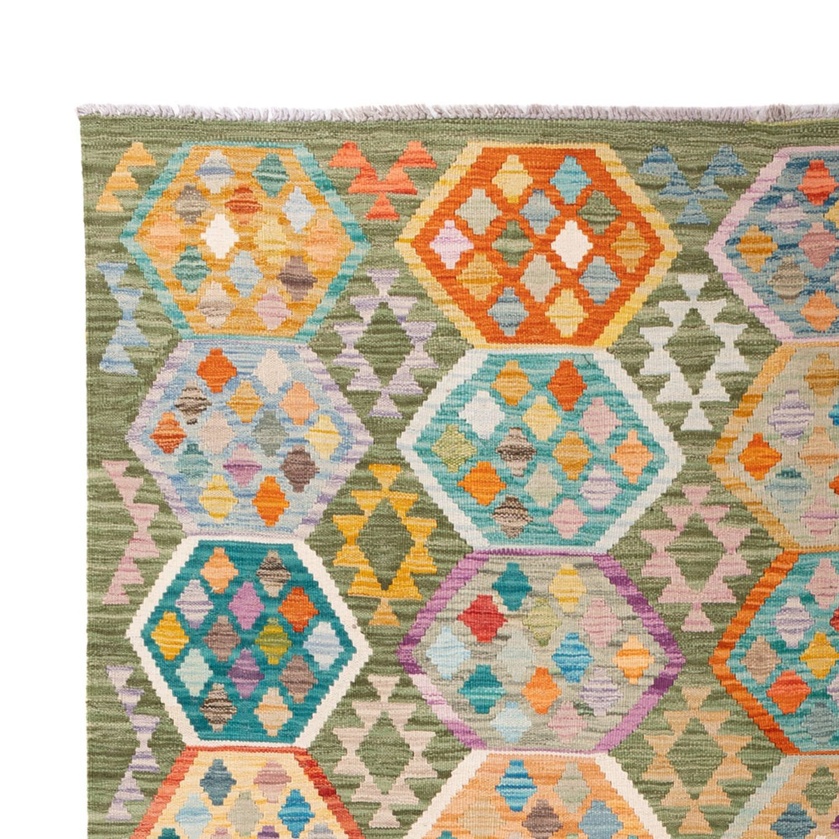 Tapis Kelim - Splash - 299 x 200 cm - multicolore