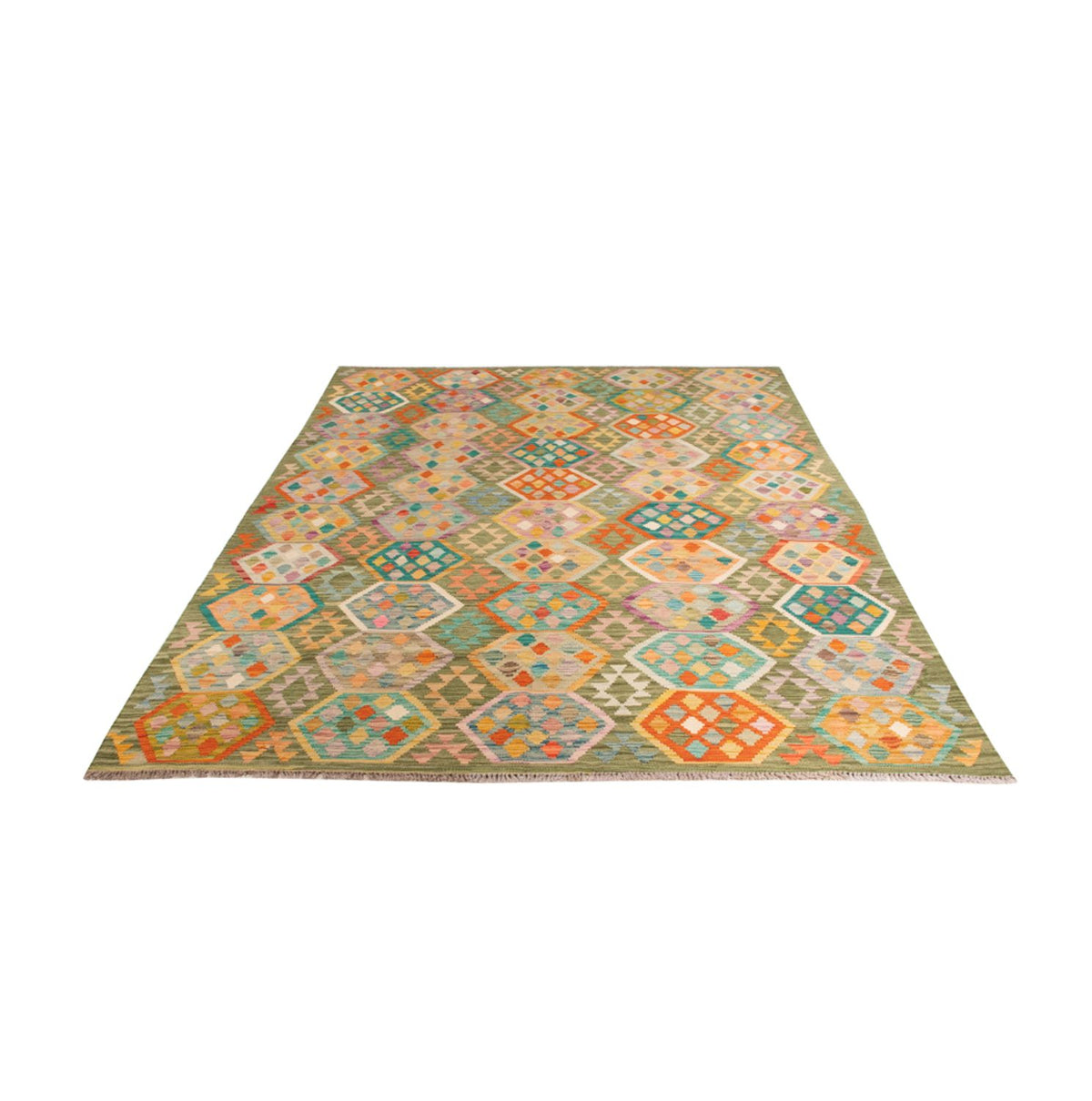 Tapis Kelim - Splash - 299 x 200 cm - multicolore