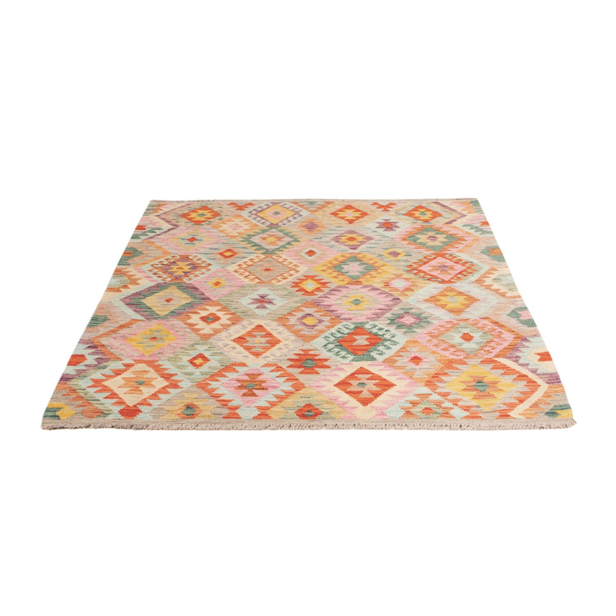 Tapis Kelim - Splash - 171 x 133 cm - multicolore