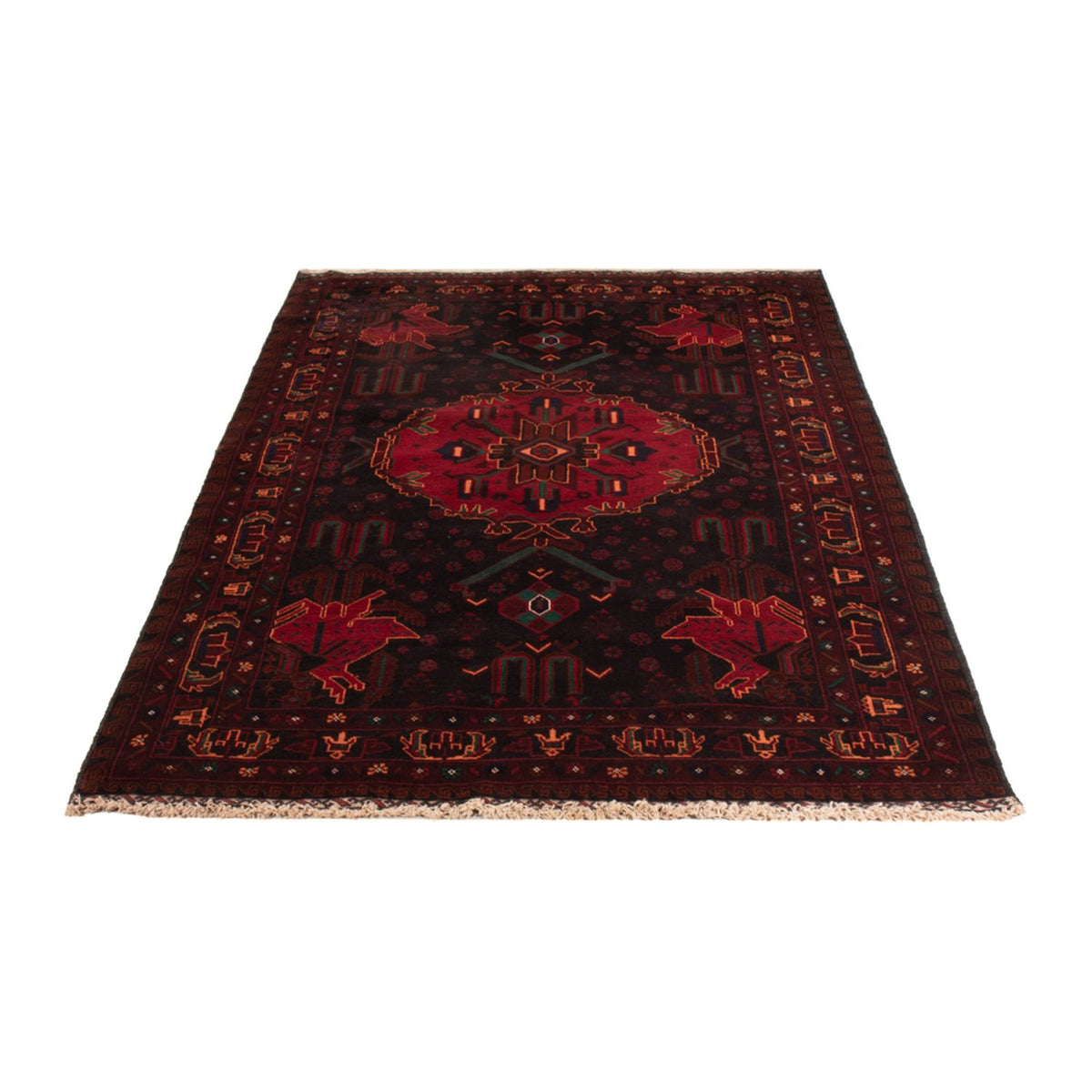 Tapis Belutsch - 207 x 127 cm - rouge foncé