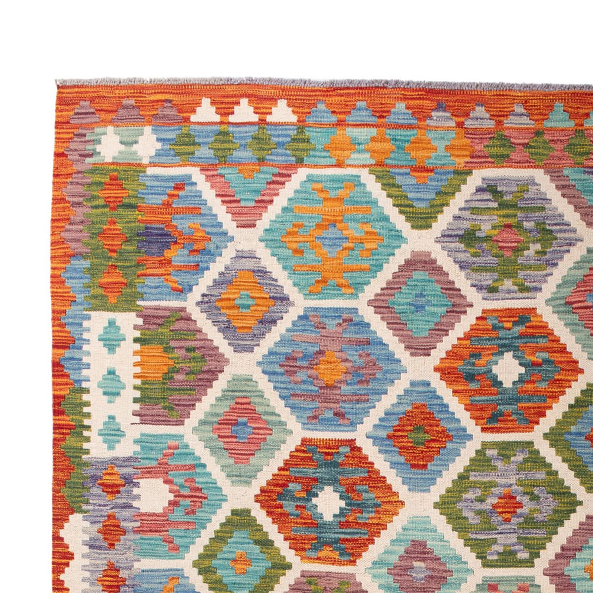 Tapis Kelim - Splash - 296 x 204 cm - multicolore