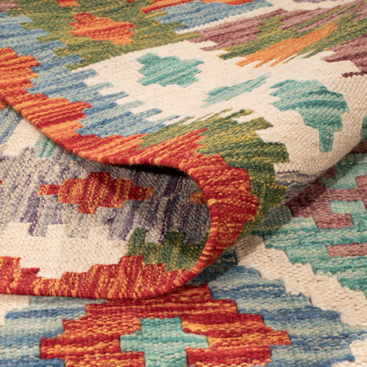 Tapis Kelim - Splash - 296 x 204 cm - multicolore