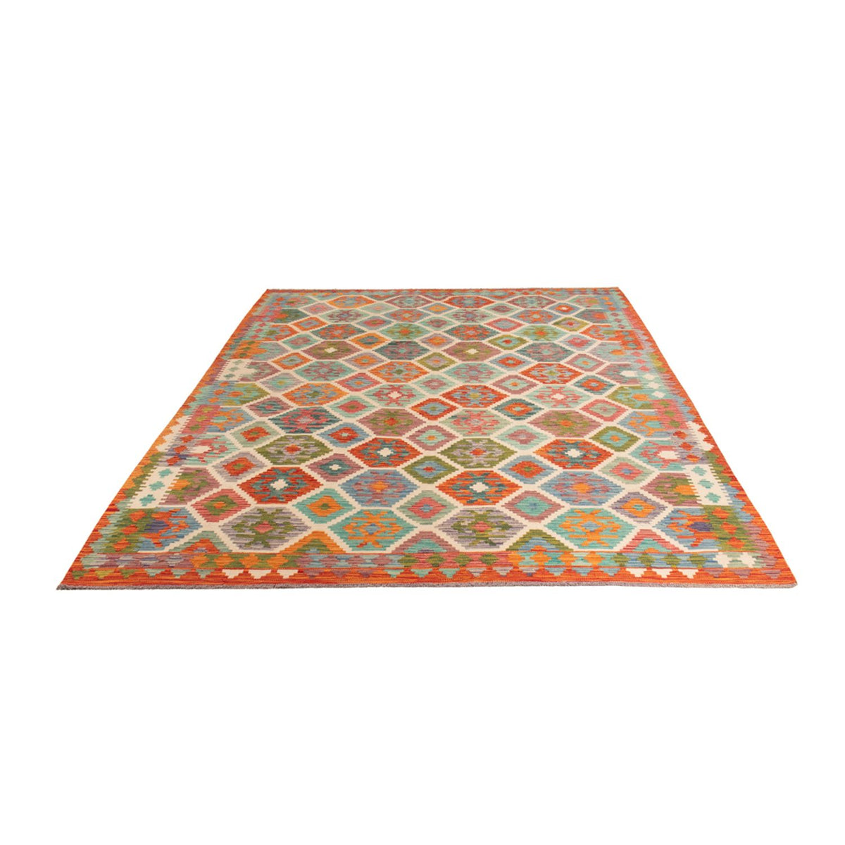 Tapis Kelim - Splash - 296 x 204 cm - multicolore