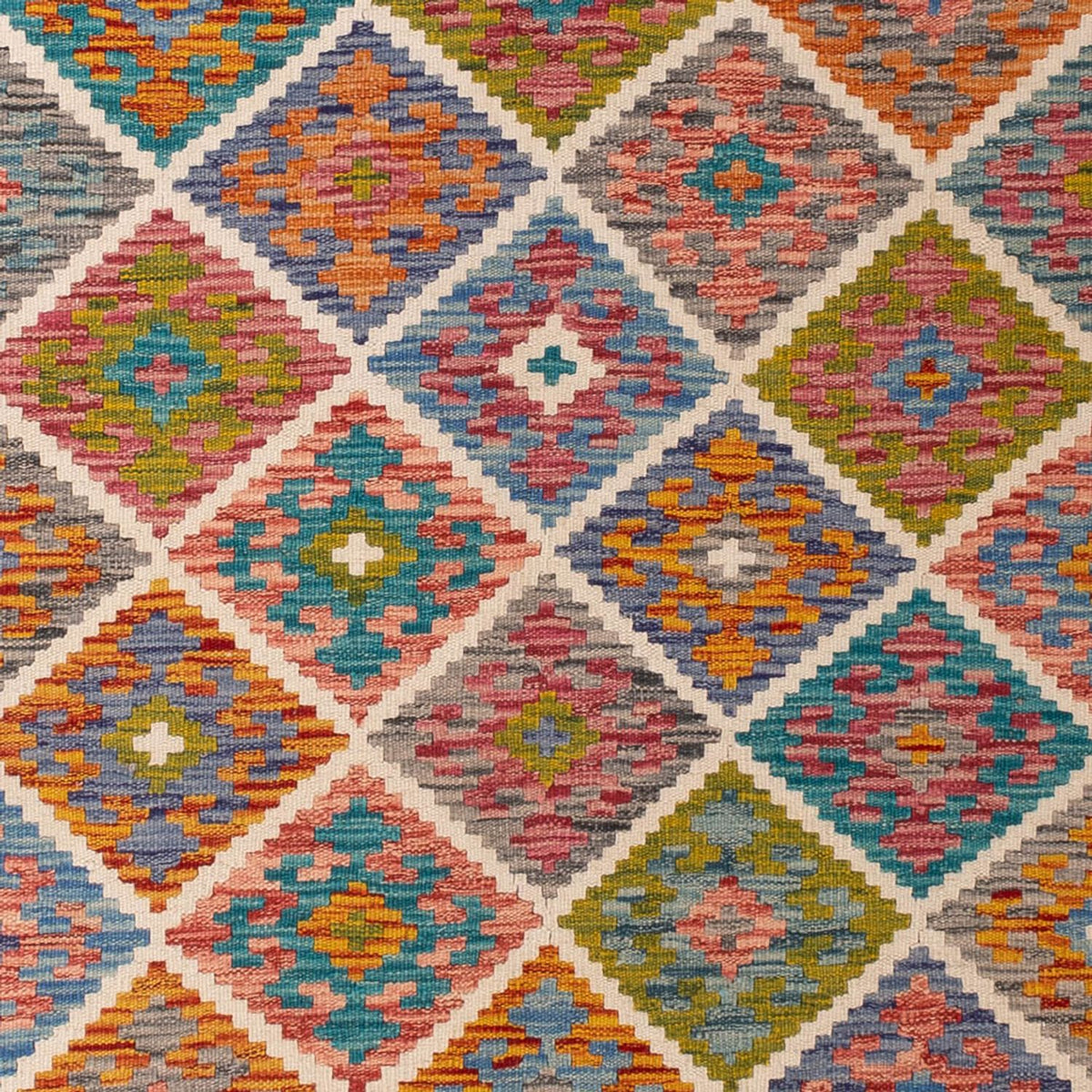 Tapis Kelim - Splash - 290 x 200 cm - multicolore