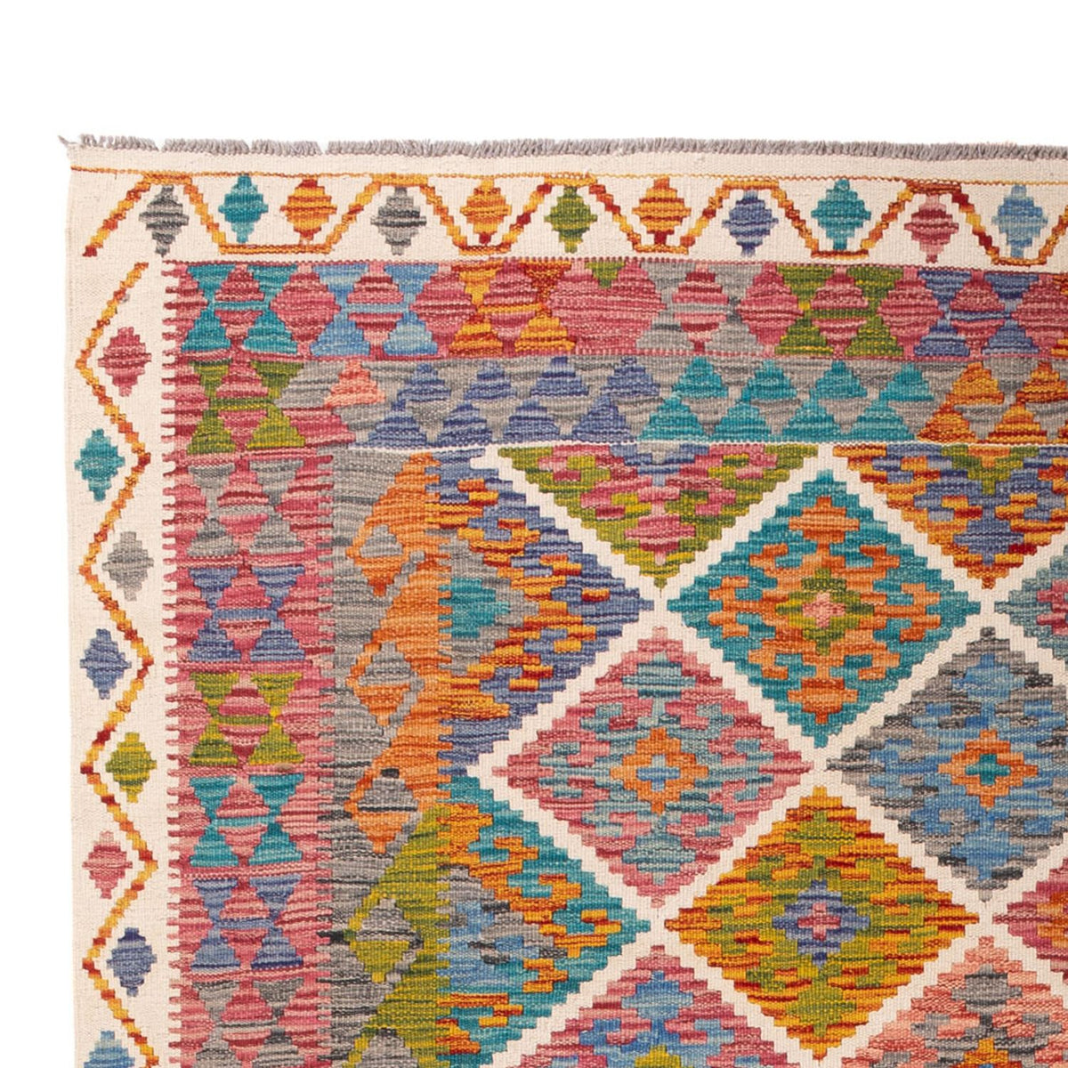 Tapis Kelim - Splash - 290 x 200 cm - multicolore