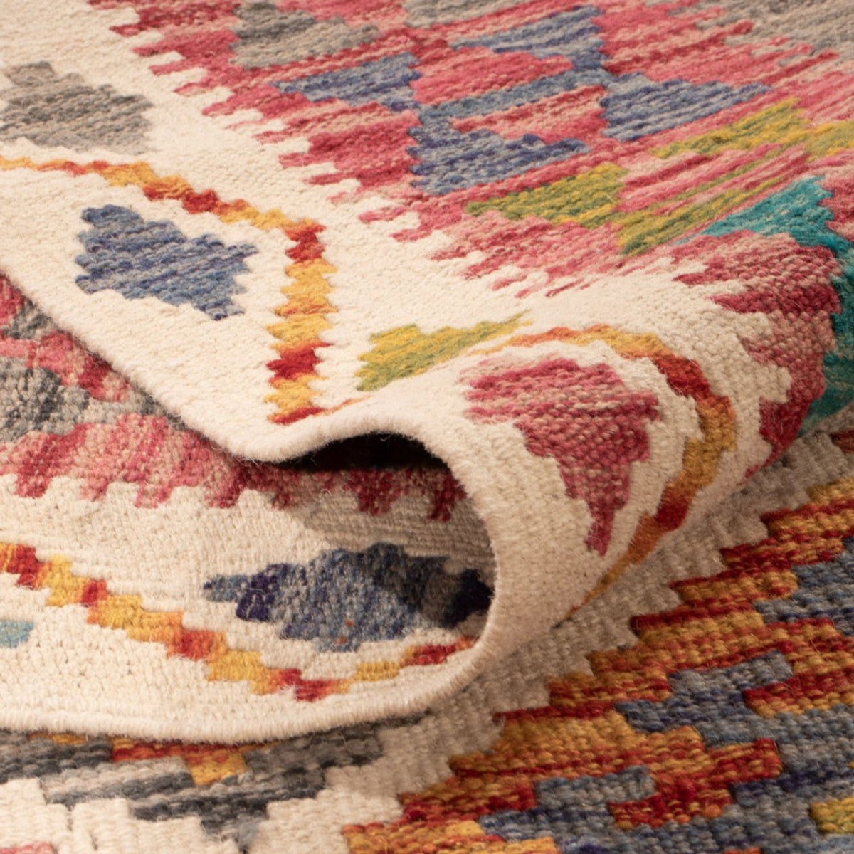 Tapis Kelim - Splash - 290 x 200 cm - multicolore