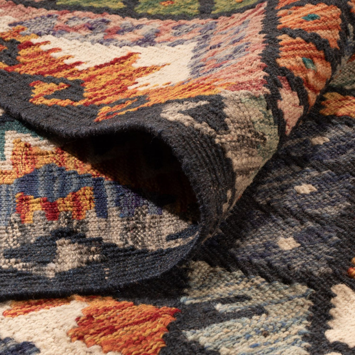 Tapis Kelim - Splash - 290 x 206 cm - multicolore